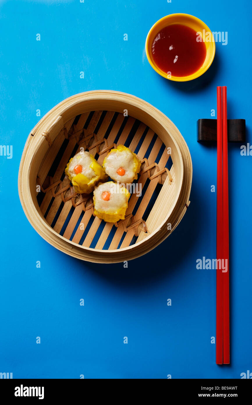 dim sum in bamboo steamer Stock Photo Alamy