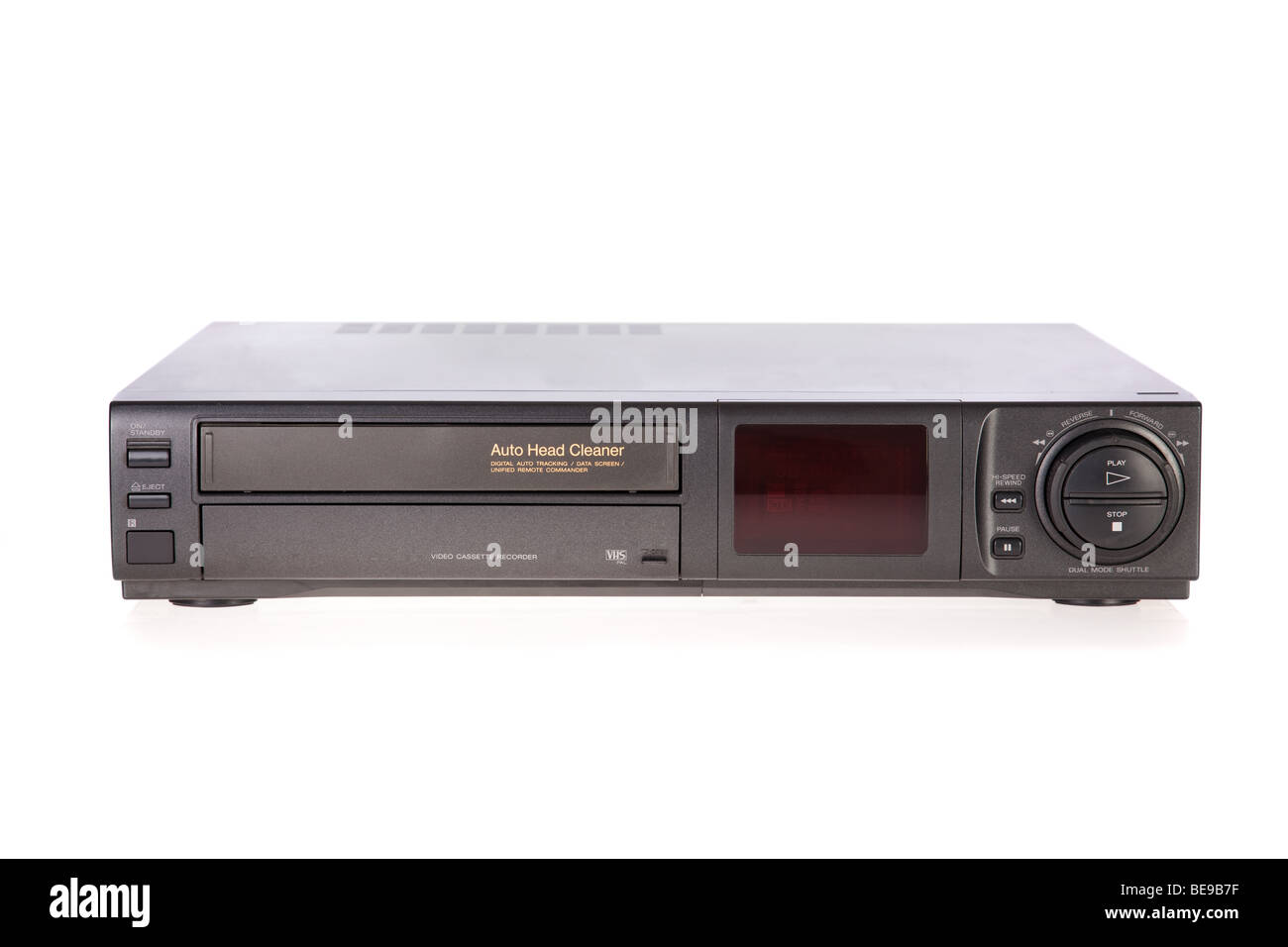 Old VCR, Video Cassette Recorder isolated on white background Stock