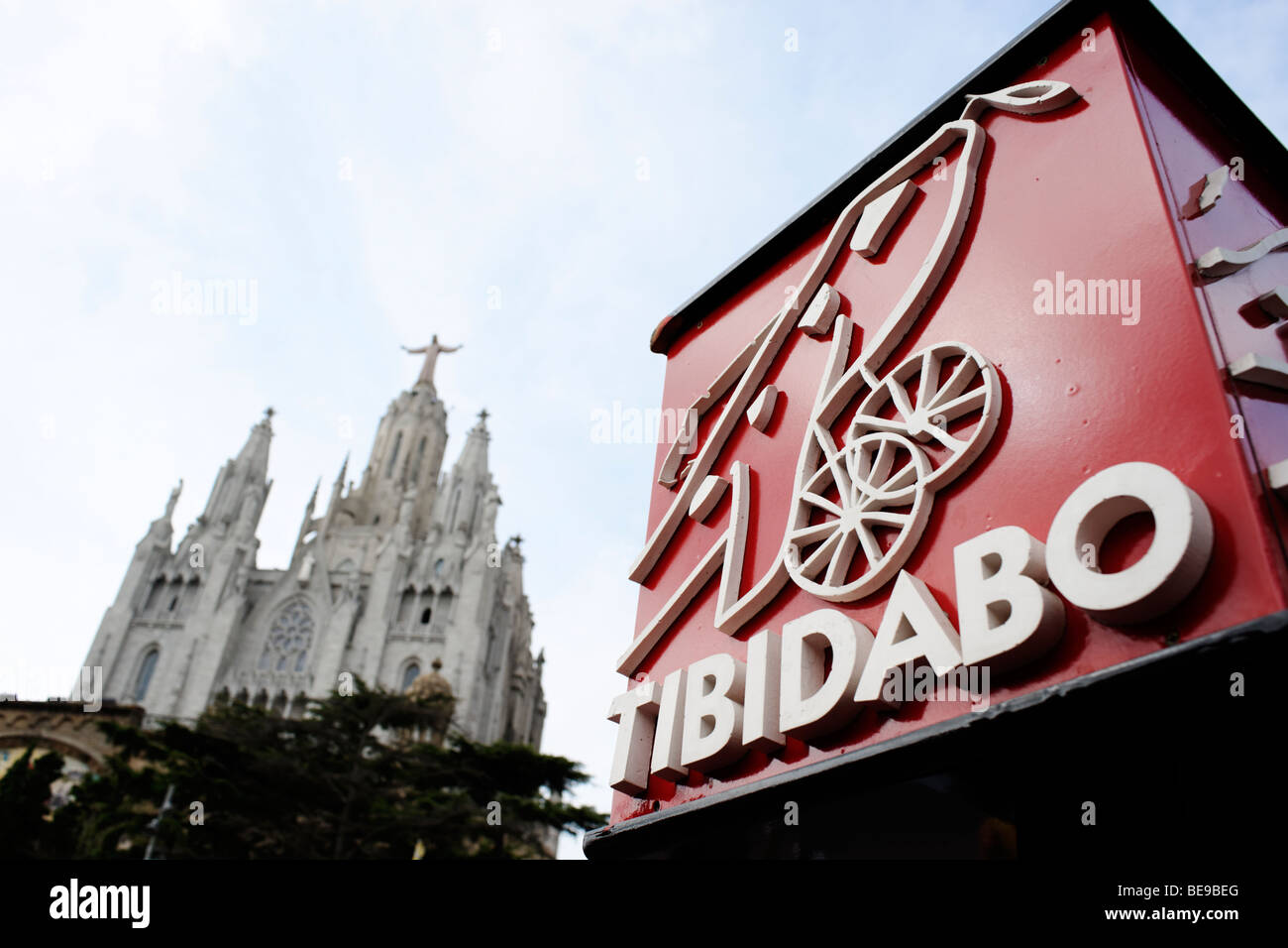 Tibidabo amusement park. Barcelona Spain. Stock Photo
