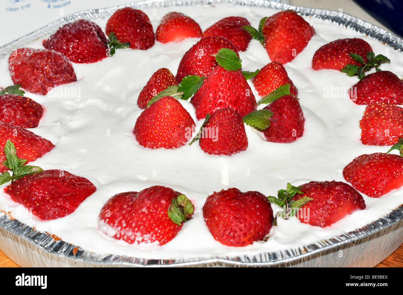 Strawberries and whipped cream Stock Photo Alamy