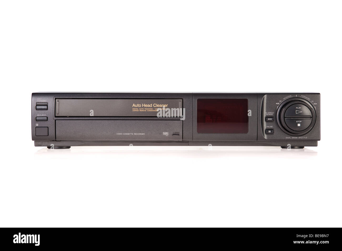 Old VCR, Video Cassette Recorder isolated on white background Stock