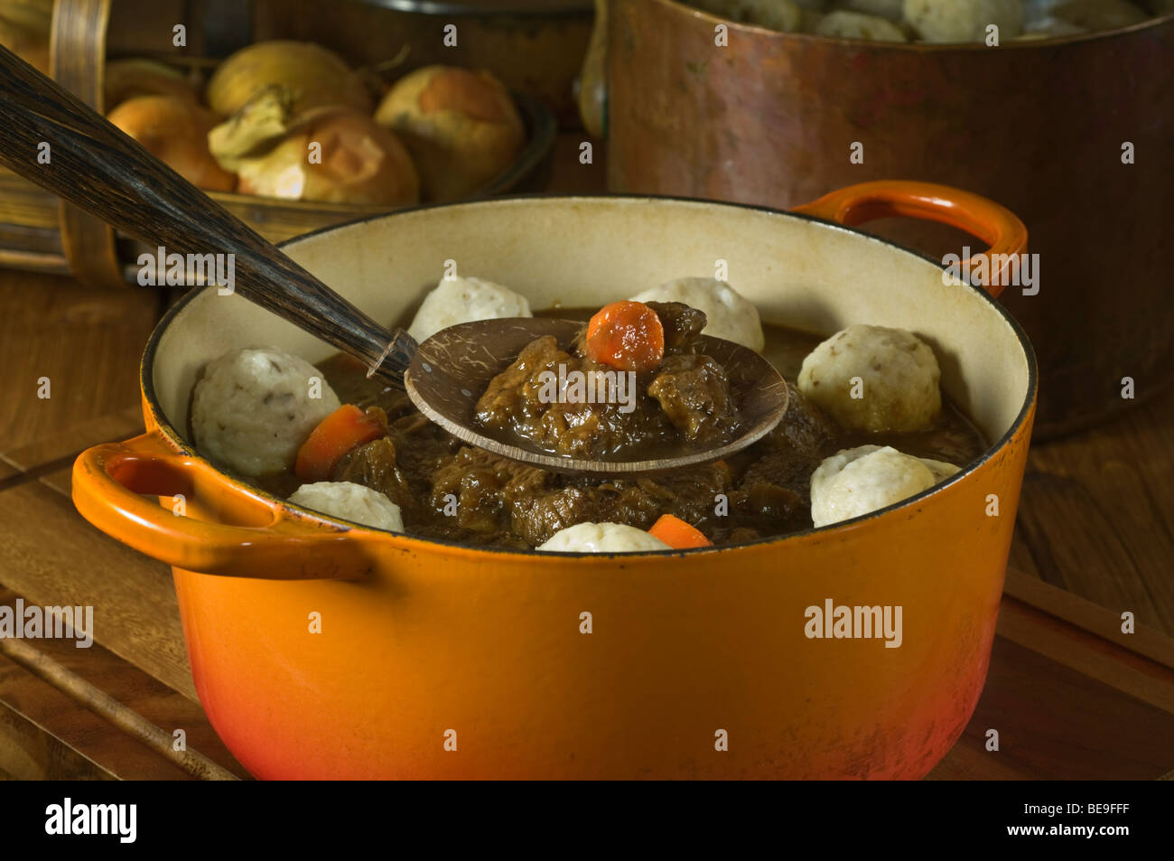 Beef stew and dumplings Traditional food UK Stock Photo Alamy