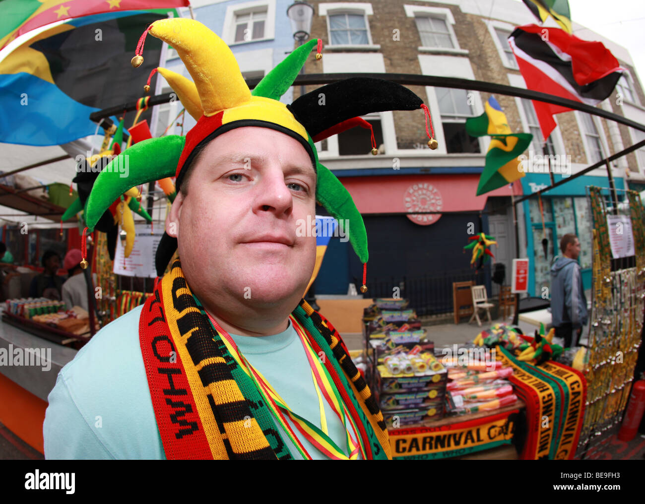 The Notting Hill Carnival Stall holder Stock Photo Alamy