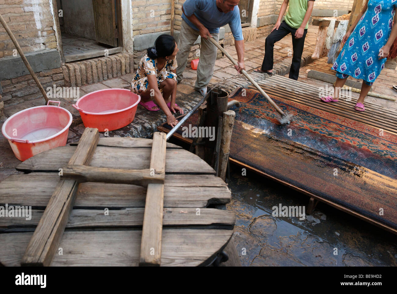 Khiva (Uzbekistan) Carpet factory Stock Photo Alamy