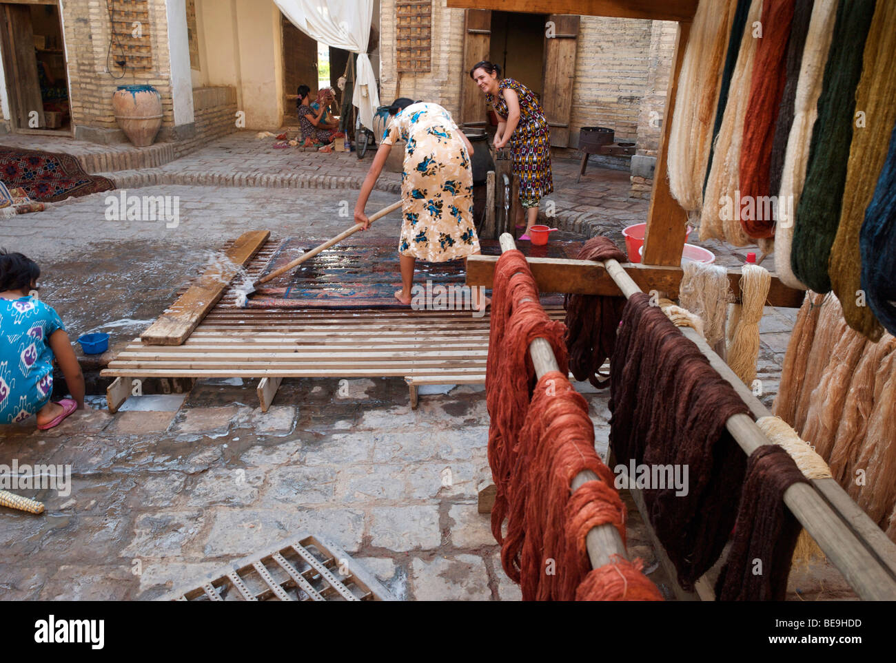 Khiva (Uzbekistan) Carpet factory Stock Photo Alamy