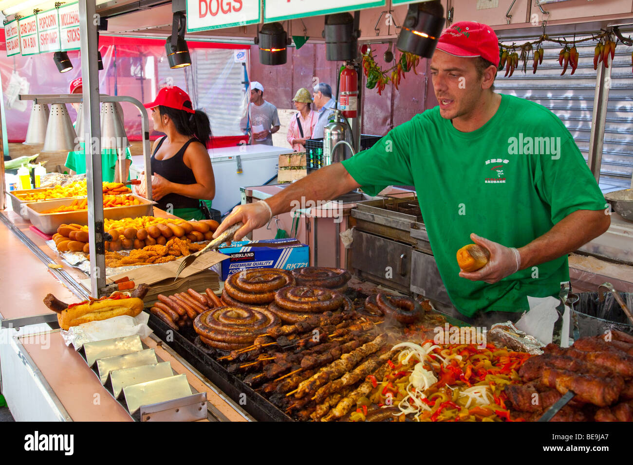 Spicy Italian Sausage at the Feast of San Gennaro Festival in Little
