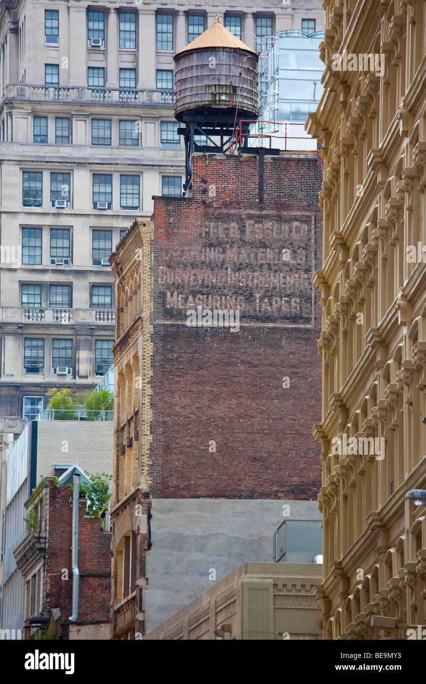 Keuffel and Esser Measuring Tapes Company Faded Building Advertisement in Manhattan New York Stock Photo
