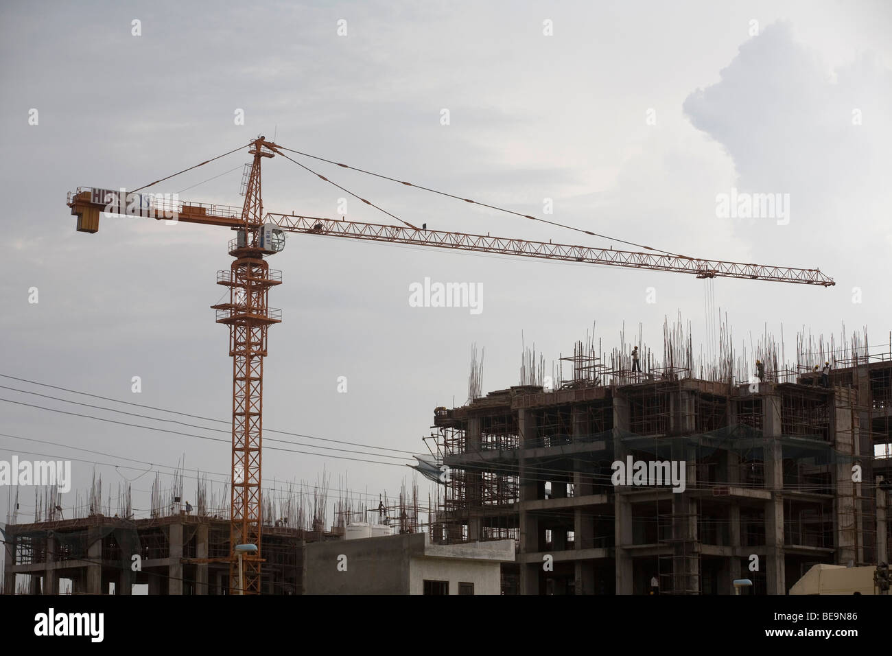 A new construction site in Gurgaon, India Stock Photo