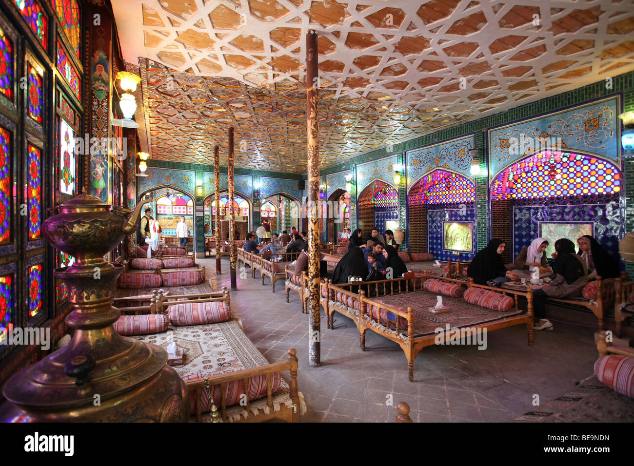 Iran, Isfahan (Ispahan or Hispahan): Restaurant Stock Photo