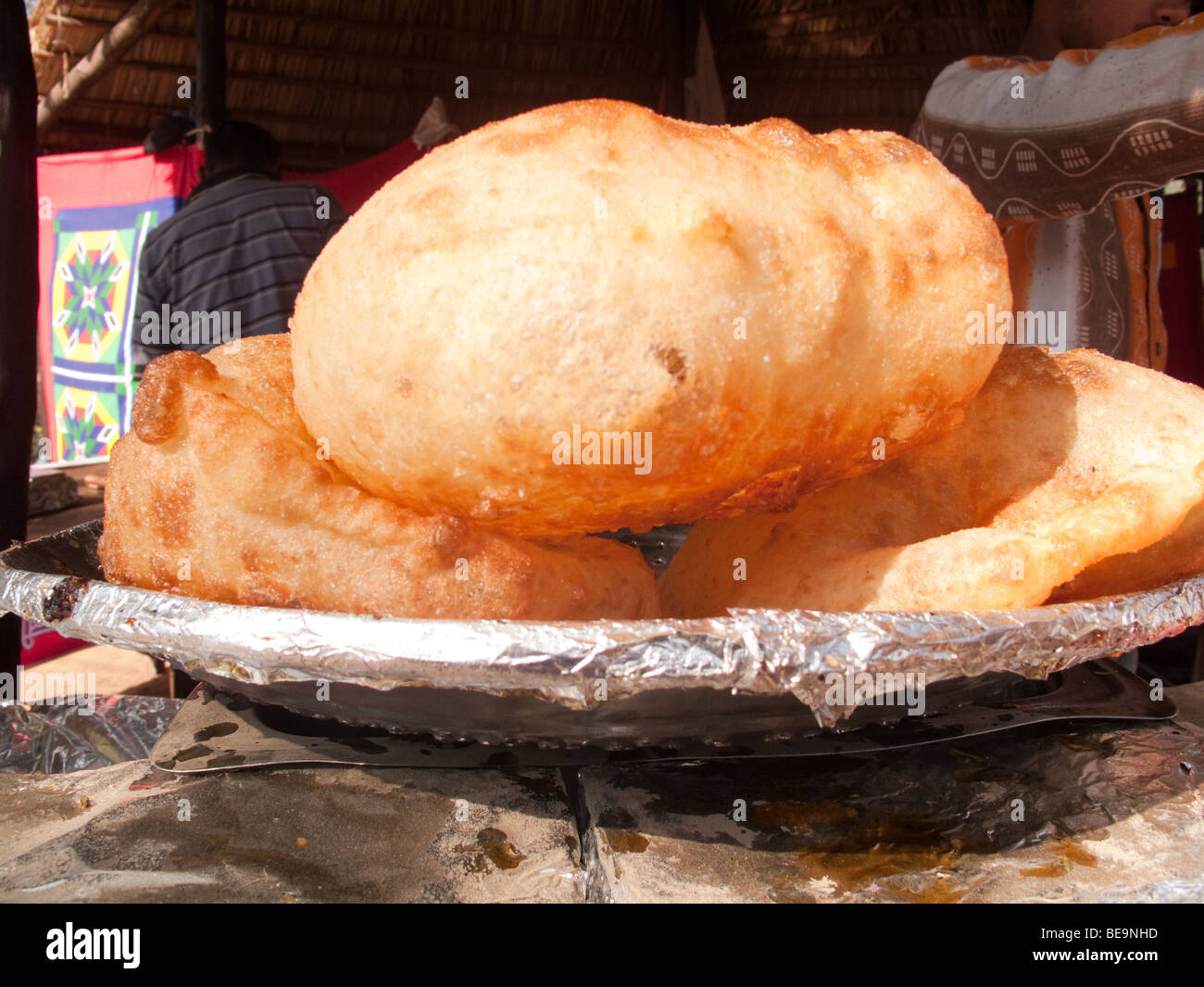 Indian food items (deep fried high calorie items), called Bhature