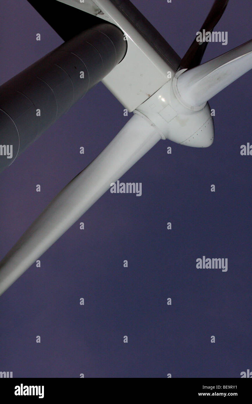 Wind Farm  - Ardrossan Scotland - lit by off camera flash Stock Photo