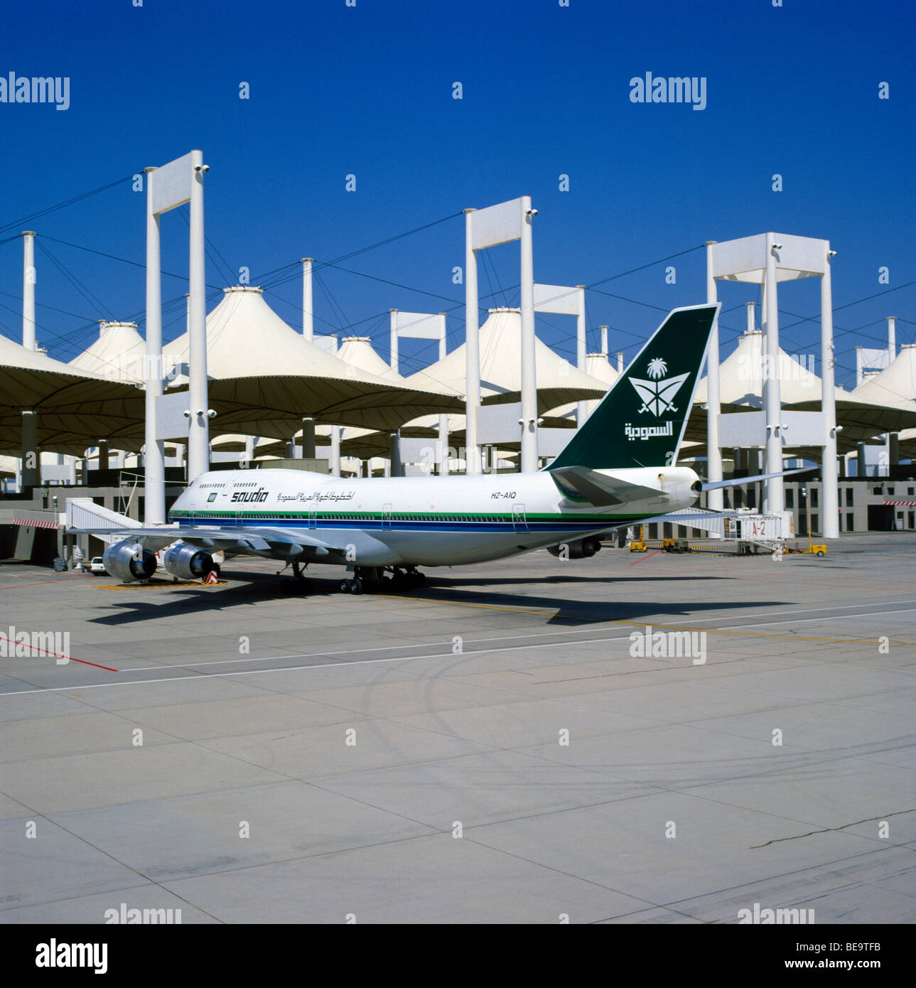 Saudi Arabia Jeddah Airport Saudia Aeroplane Stock Photo