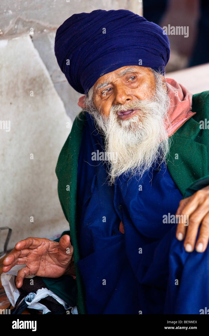 Old Sikh Man in Delhi India Stock Photo