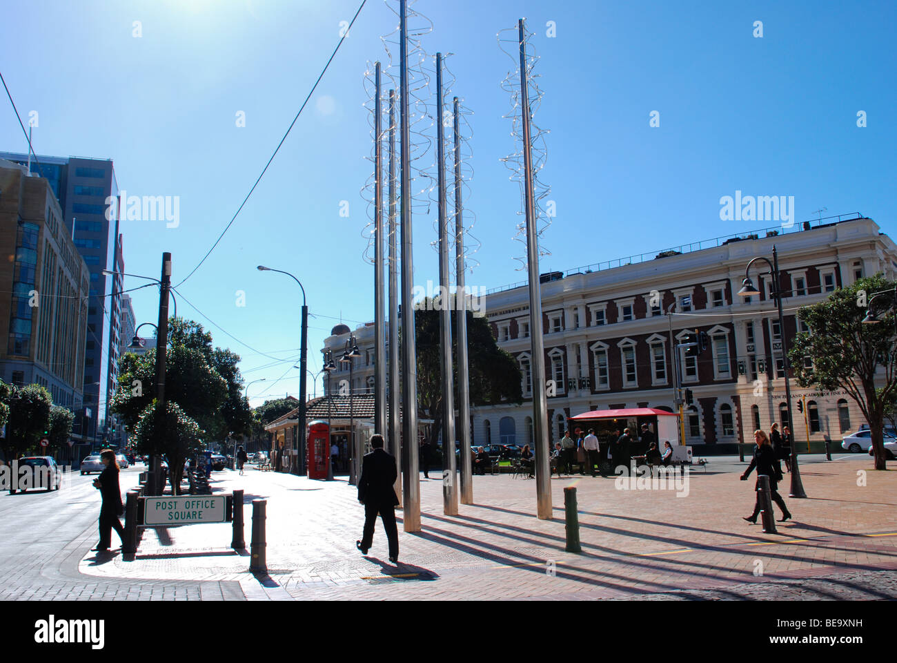 Post office Square, at the heart of Wellington CBD, on a quiet sunny