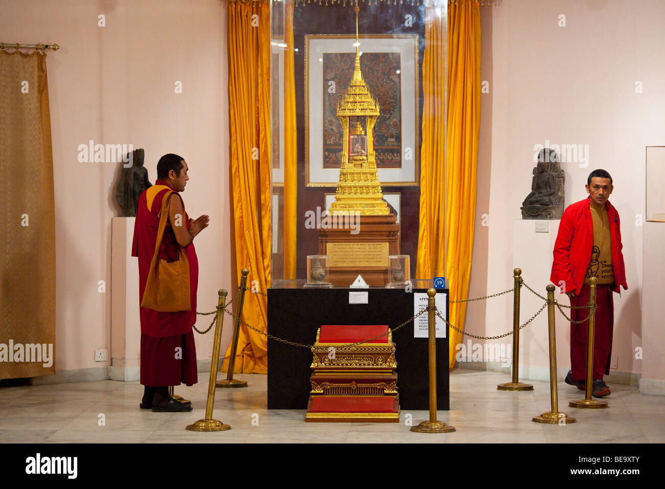 Relics of the Lord Buddha in the National Museum in Delhi India Stock