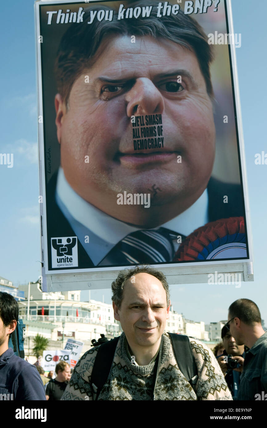 Protests outside the Labour party conference in Brighton 2009. Stock Photo