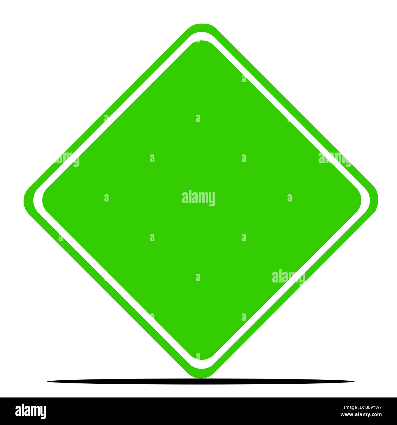 Blank green road sign isolated on white background Stock Photo - Alamy
