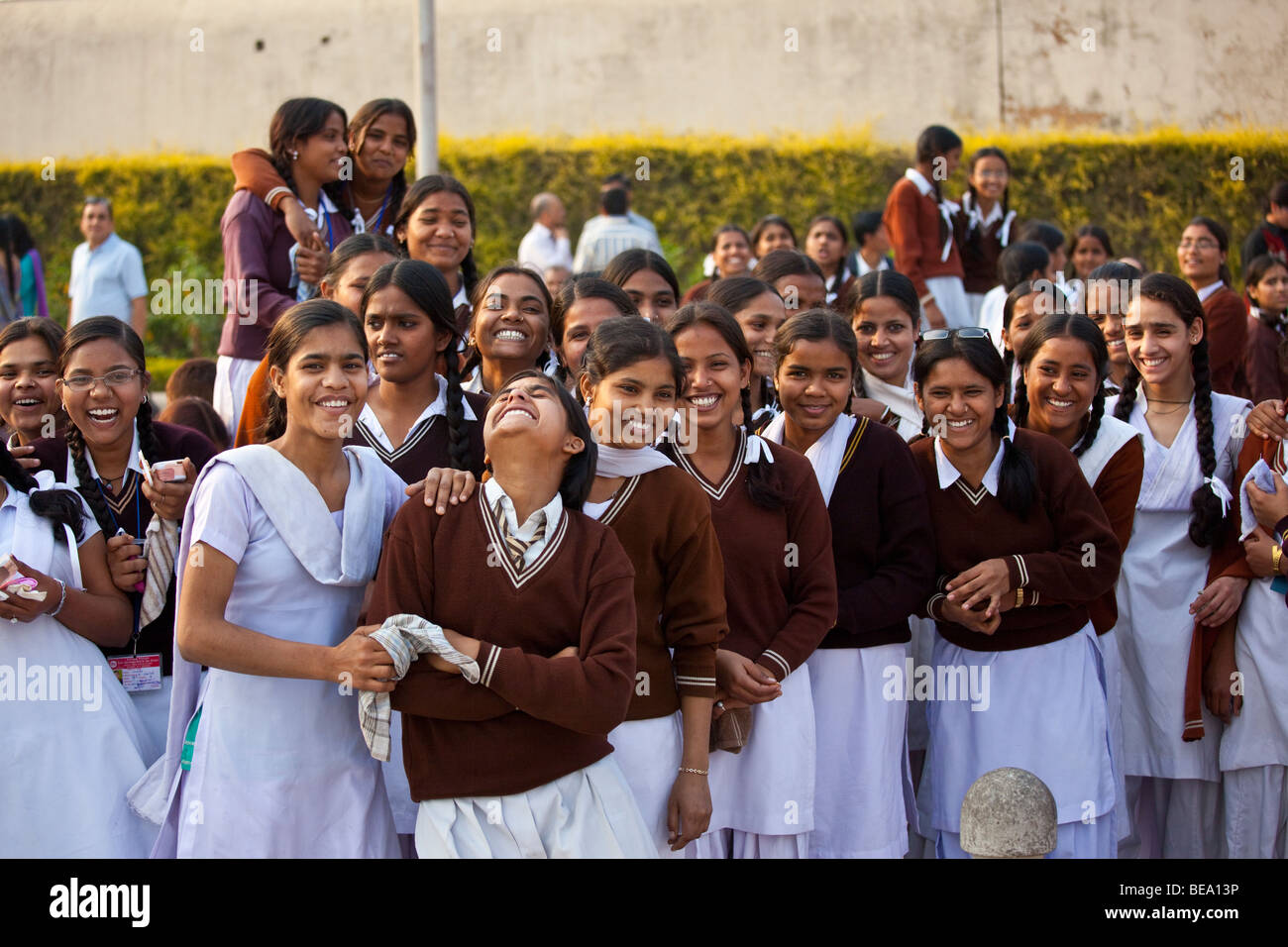 Teenage Schoolgirls in Delhi India Stock Photo
