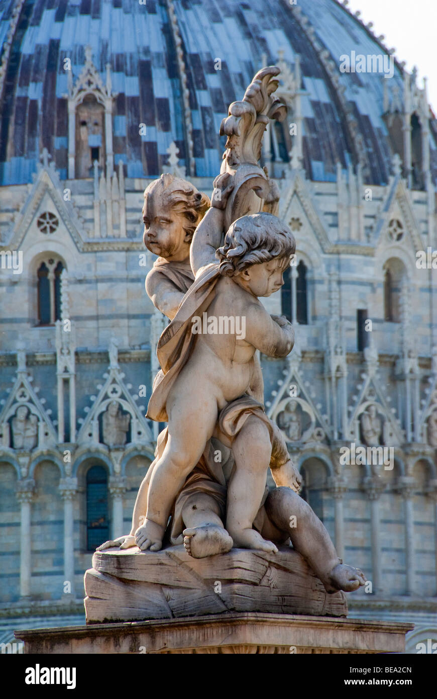 Statue cherubs near leaning tower hires stock photography and images