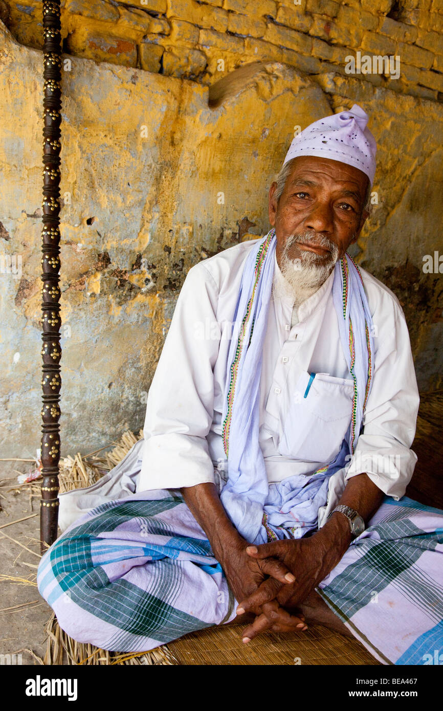 Old Muslim man in Pandua in Bengal State India Stock Photo