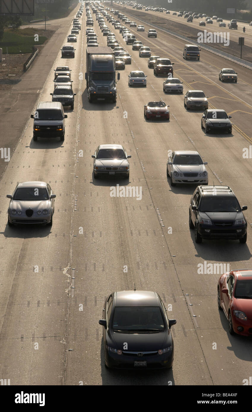 Rush hour highway traffic Stock Photo