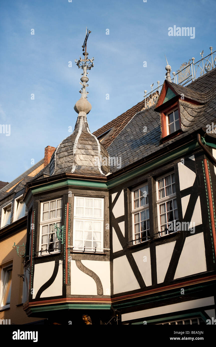 Detail of timber framing house in Ahrweiler Germany Stock Photo