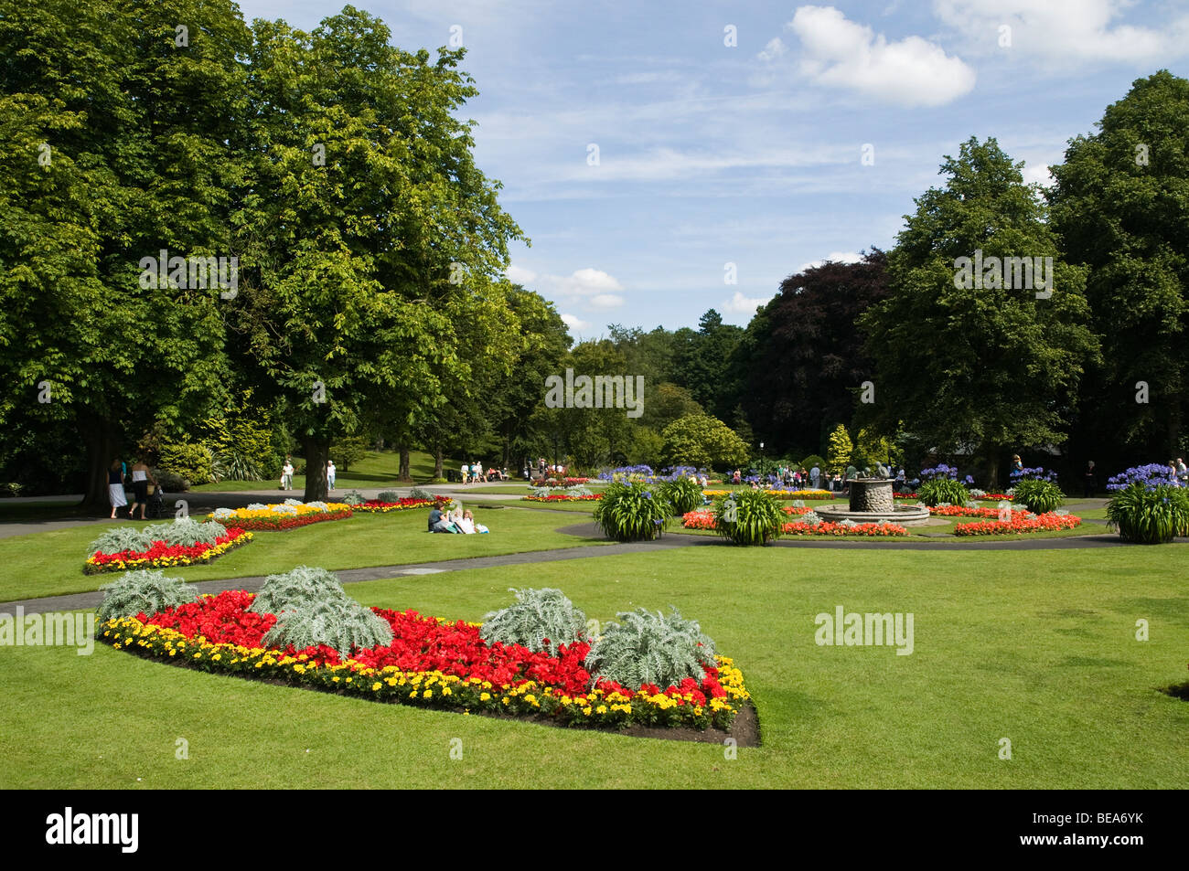 dh HARROGATE NORTH YORKSHIRE Valley flower gardens park flowerbeds