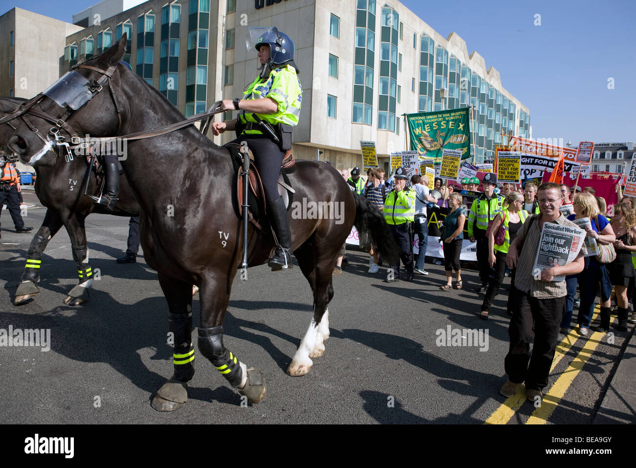 Mounted police protest horse hi-res stock photography and images - Alamy