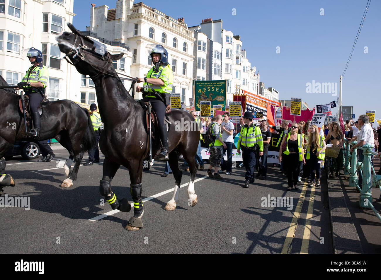 Mounted police protest horse hi-res stock photography and images - Alamy