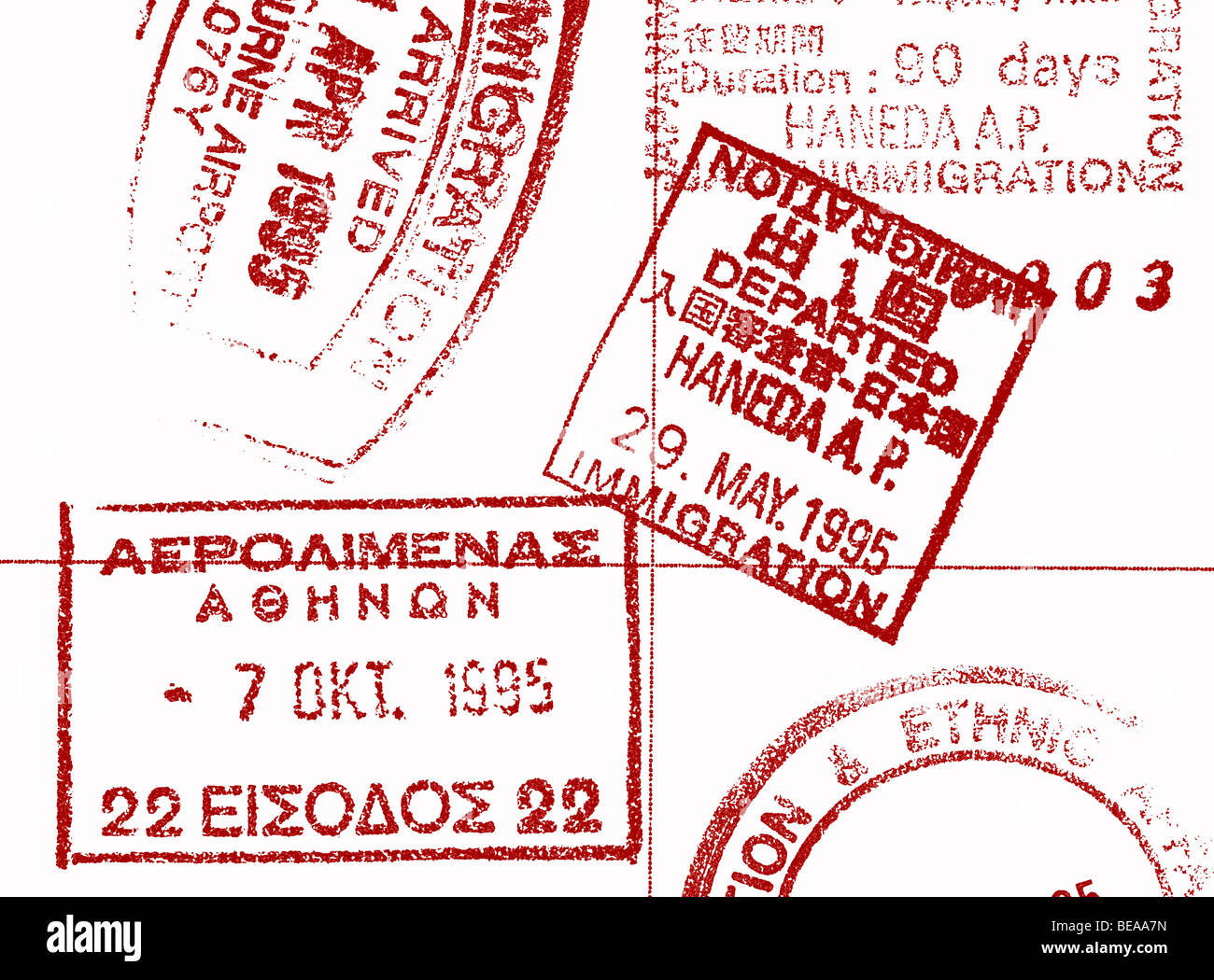 Passport, with Visa Stamps Stock Photo Alamy