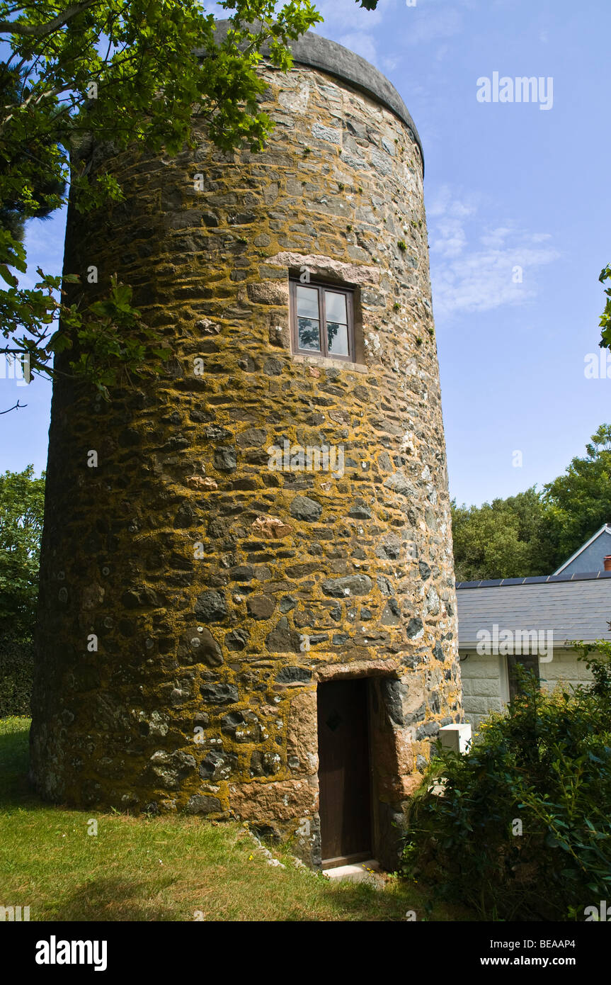 dh  SARK VILLAGE SARK ISLAND Island windmill tower house wind mill Stock Photo