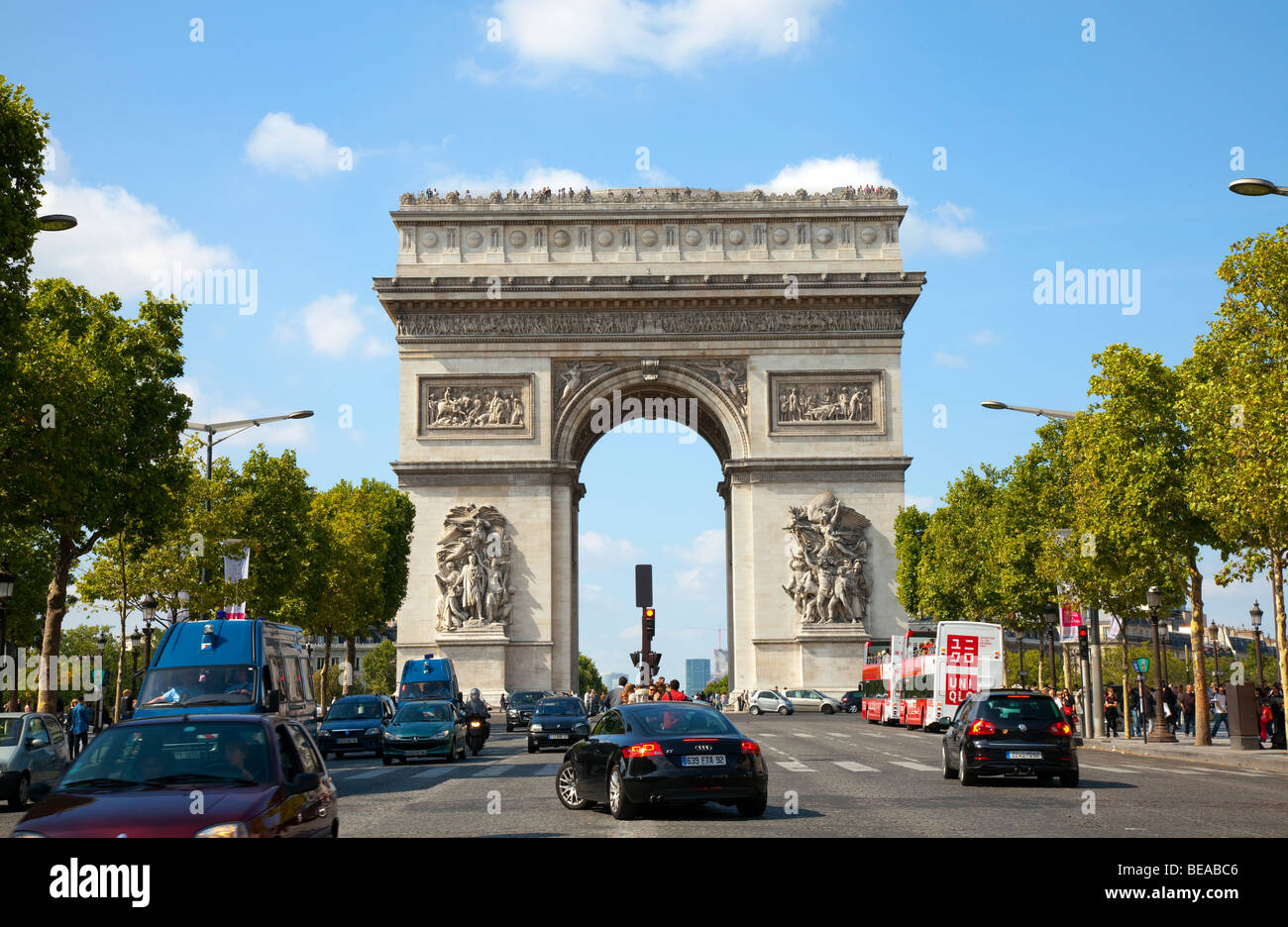 The Arc de Triomphe in Paris France Stock Photo