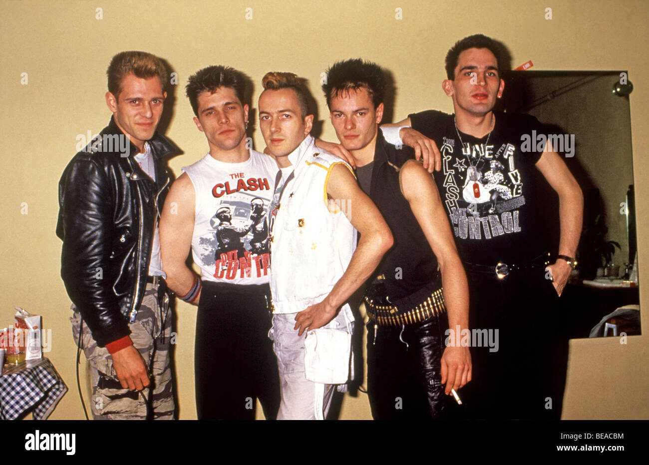 CLASH - UK punk group about 1979 with Joe Strummer in white Stock Photo