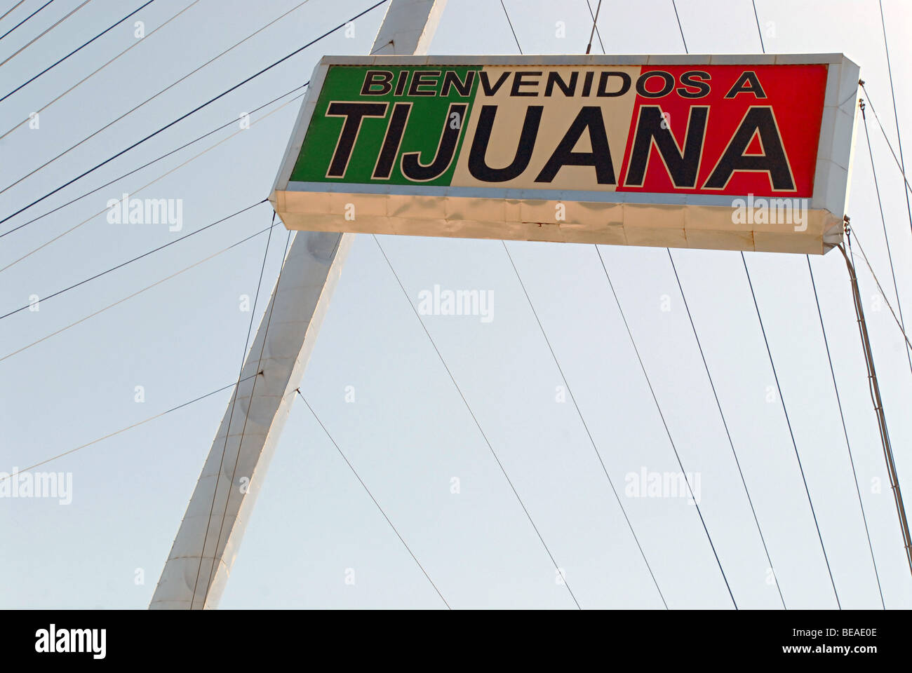 Bienvenidos a Tijuana – Welcome to Tijuana Mexico Stock Photo