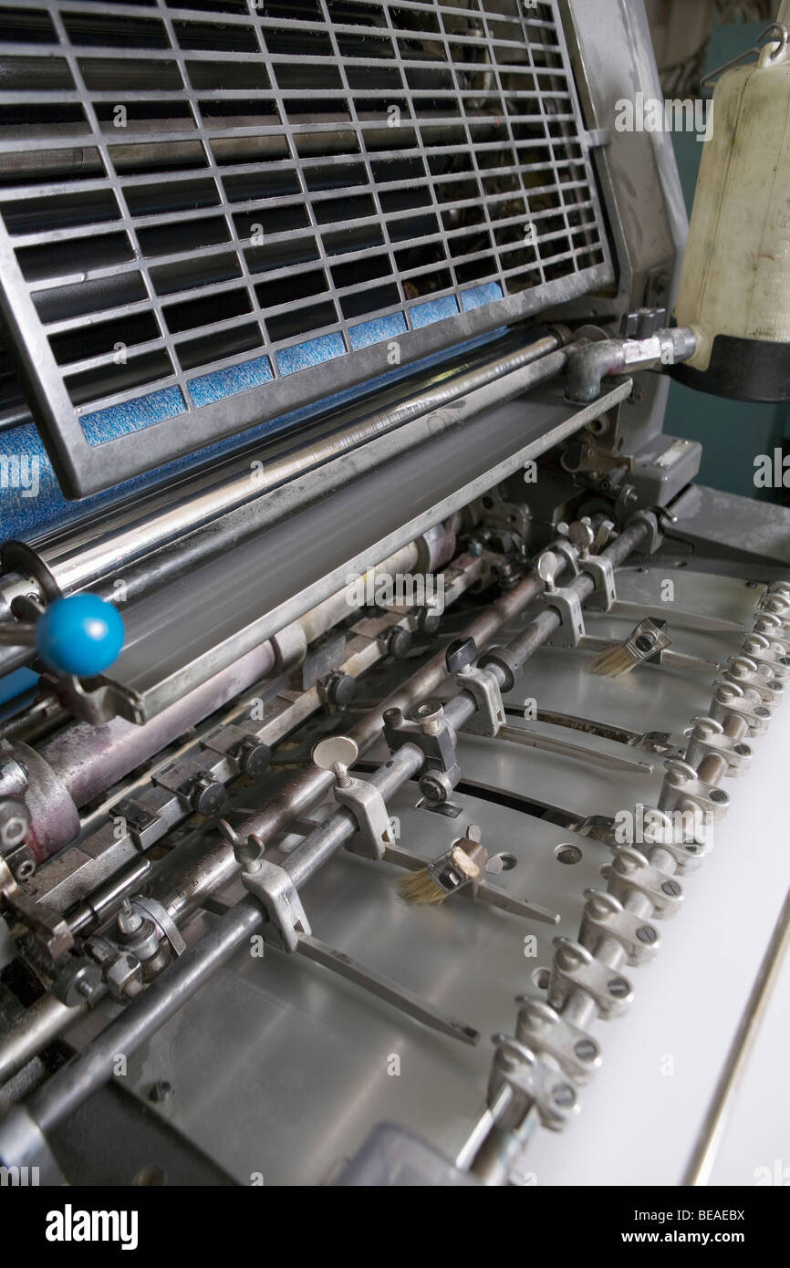 Detail of a printing machine Stock Photo
