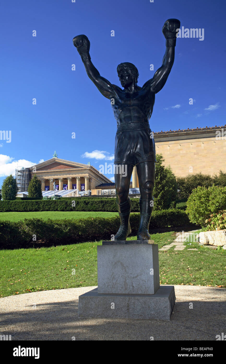 The Rocky statue near the Museum of Art, Philadelphia, USA Stock Photo