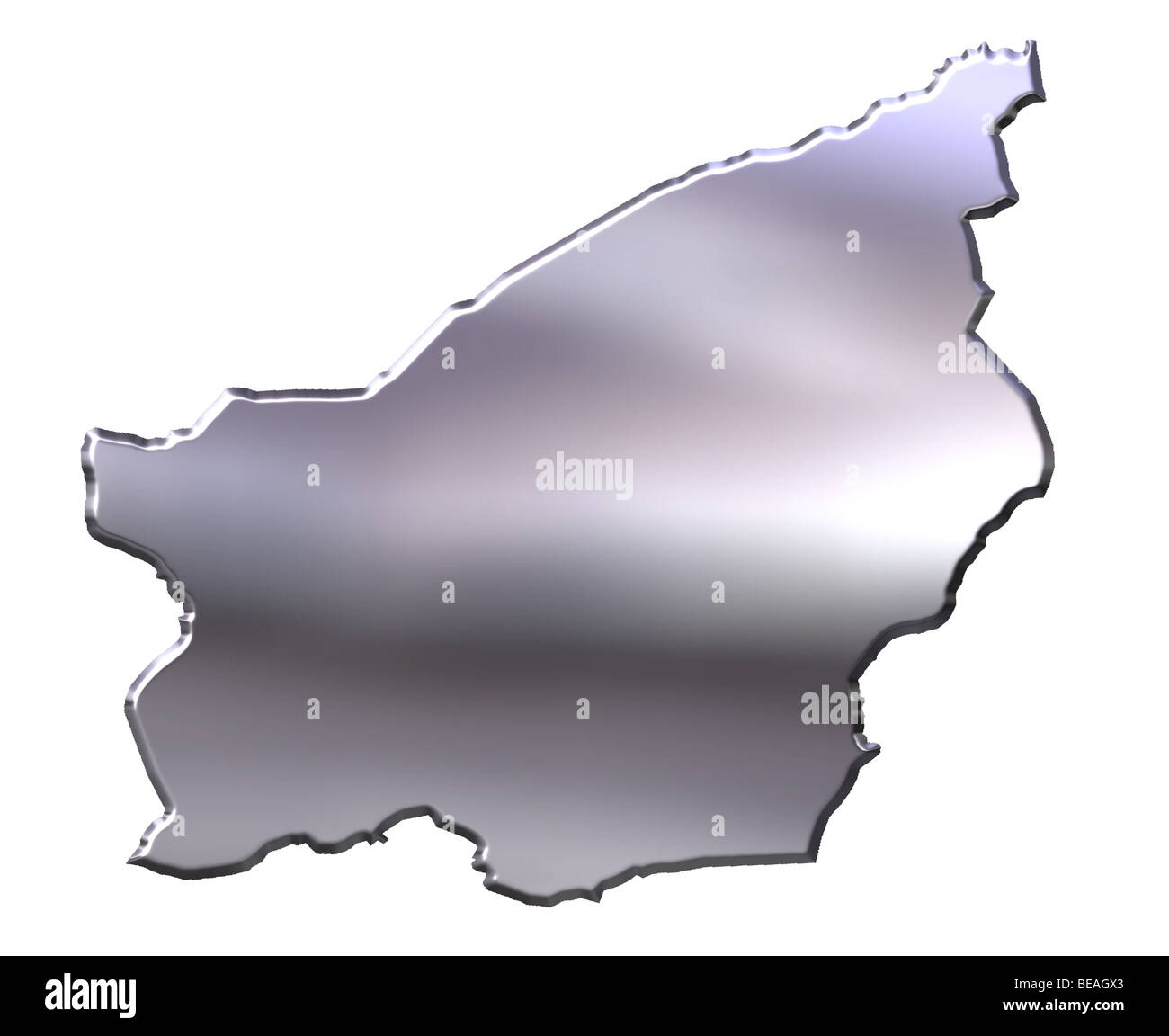San Marino 3d silver map Stock Photo