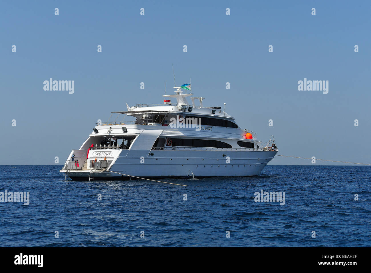 Diving boat in Gulf of Aden, off Djibouti Stock Photo
