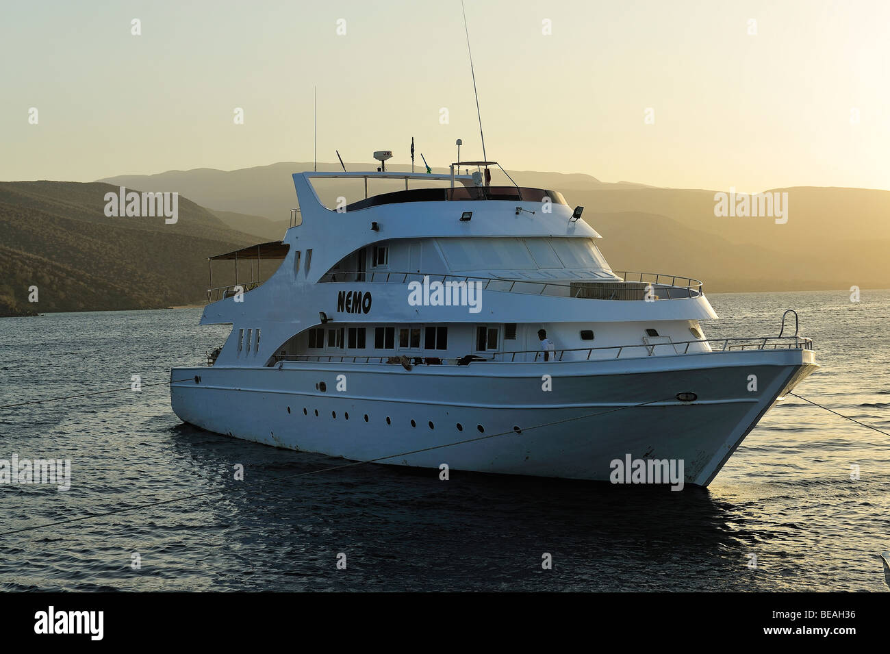 Diving boat in Gulf of Aden, off Djibouti Stock Photo