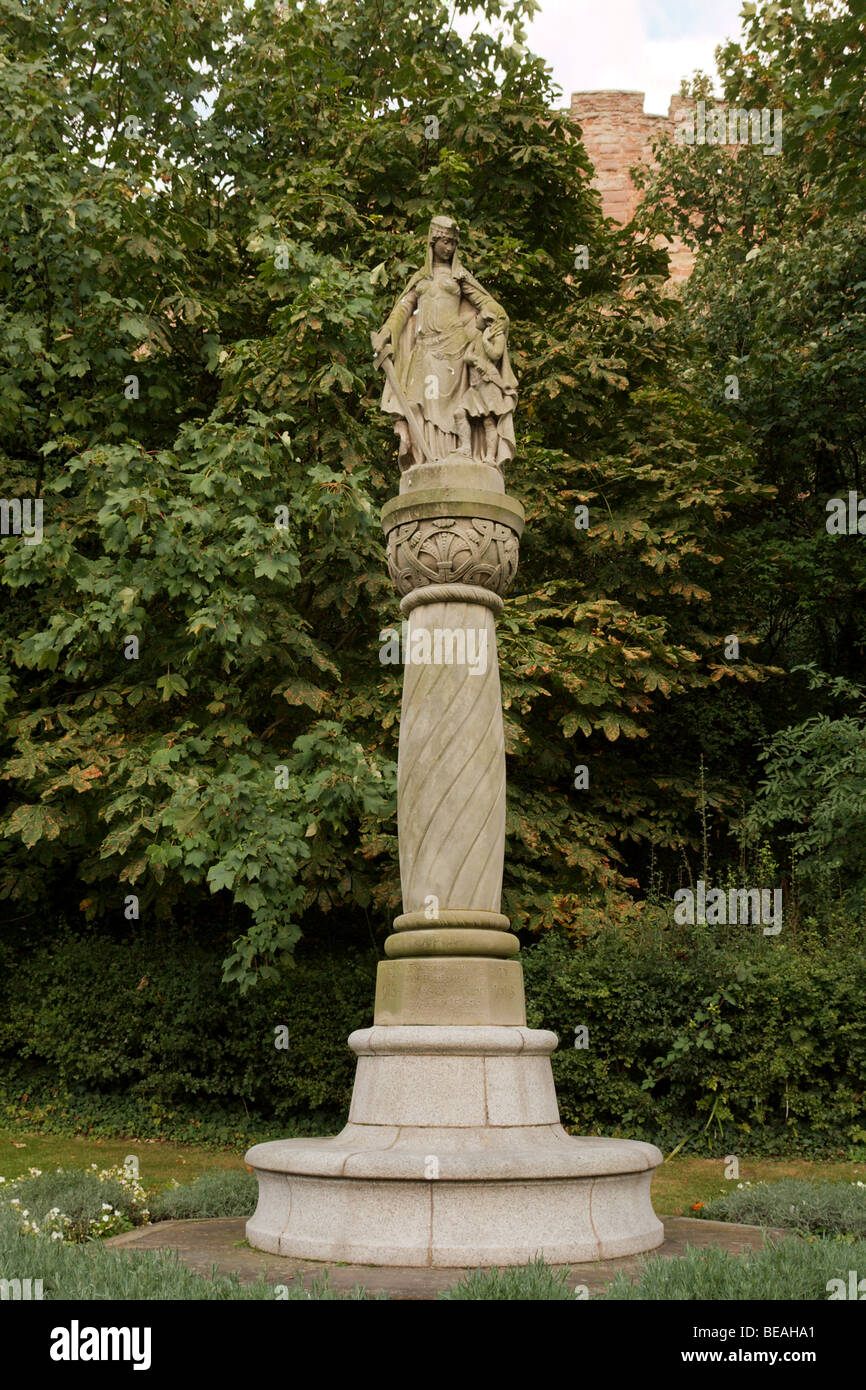 Monument to Alfred the Great's daughter, Queen Aethelfleda in Tamworth Staffordshire. Stock Photo