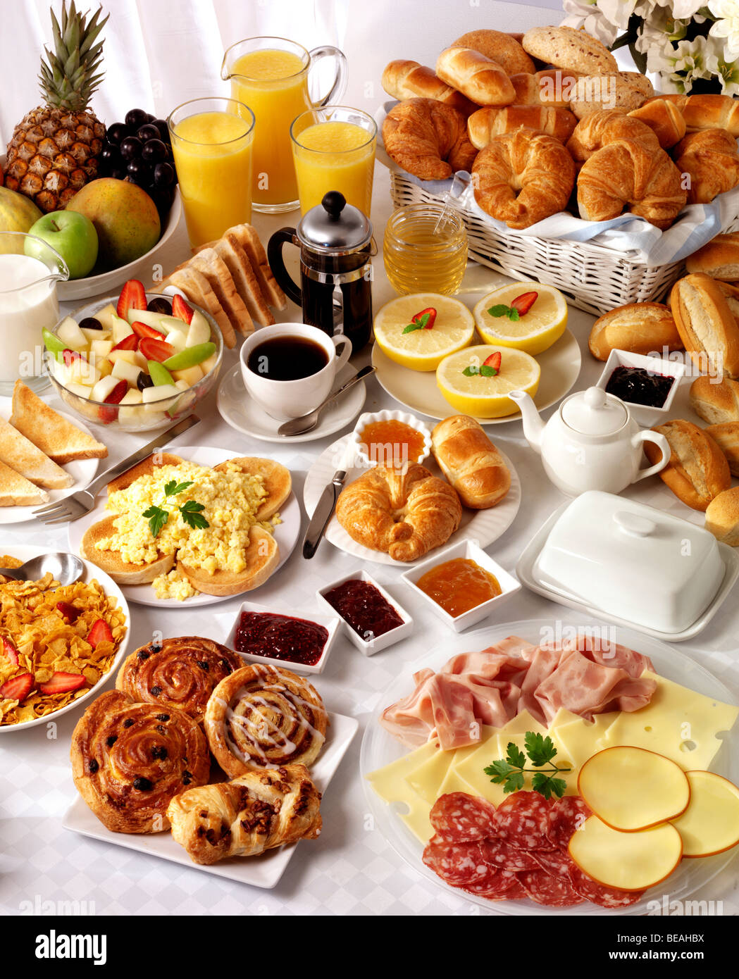 Breakfast buffet cereal cold cuts hires stock photography and images