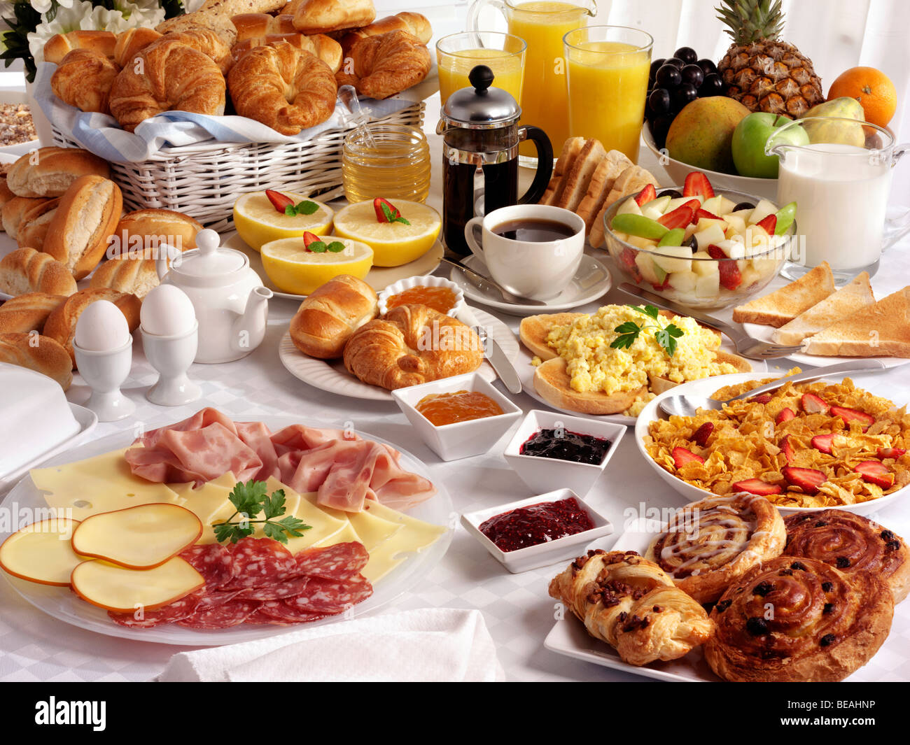 Breakfast buffet cereal cold cuts hi-res stock photography and images -  Alamy