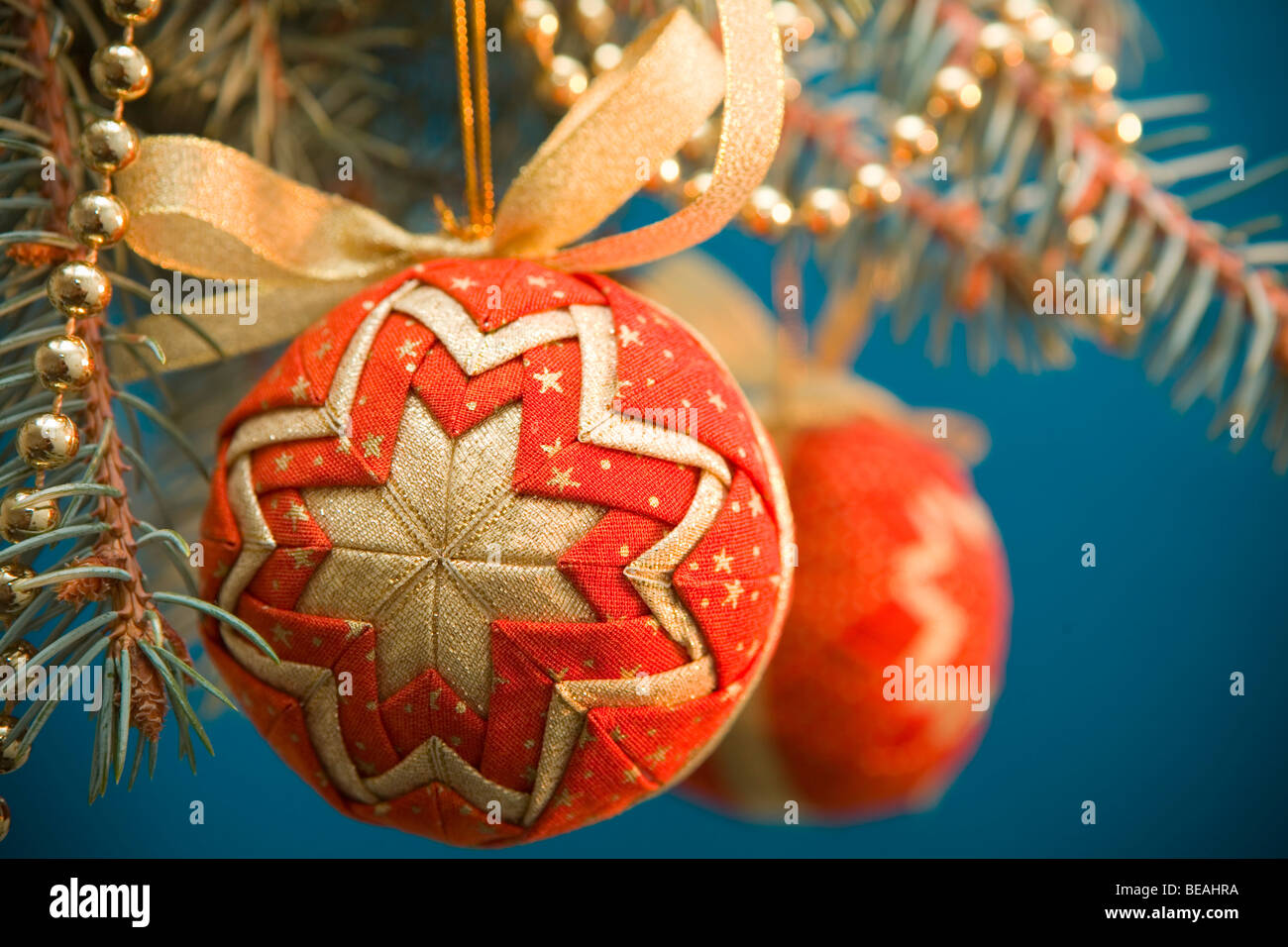 Christmas decoration balls on the tree Stock Photo - Alamy