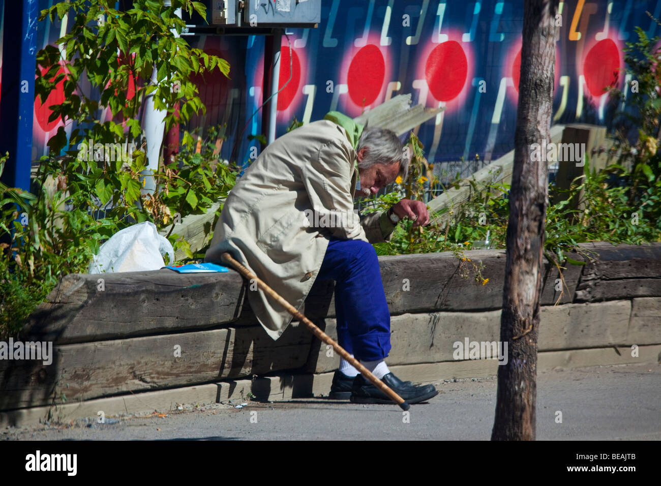 Homeless man in Montreal Canada Stock Photo