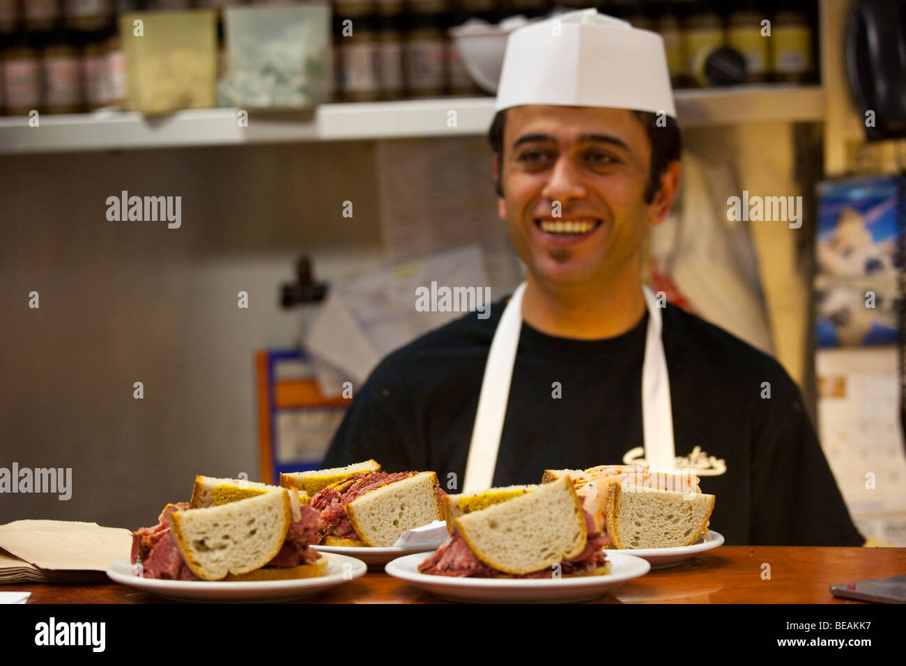 Smoked Meat Sandwhich at Schwartz's Restaurant is famous in Montreal