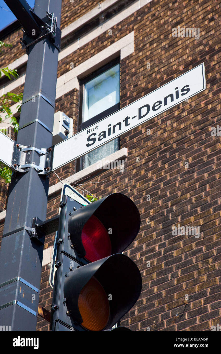 Rue Saint Dennis in Montreal Canada Stock Photo