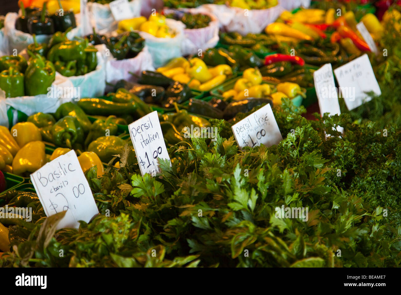 Jean-Talon Market (March Jean-Talon) in Montreal Canada Stock Photo