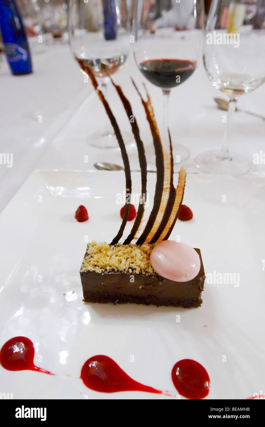 chocolate dessert, hotel el convento, Coreses spain castile and leon Stock Photo