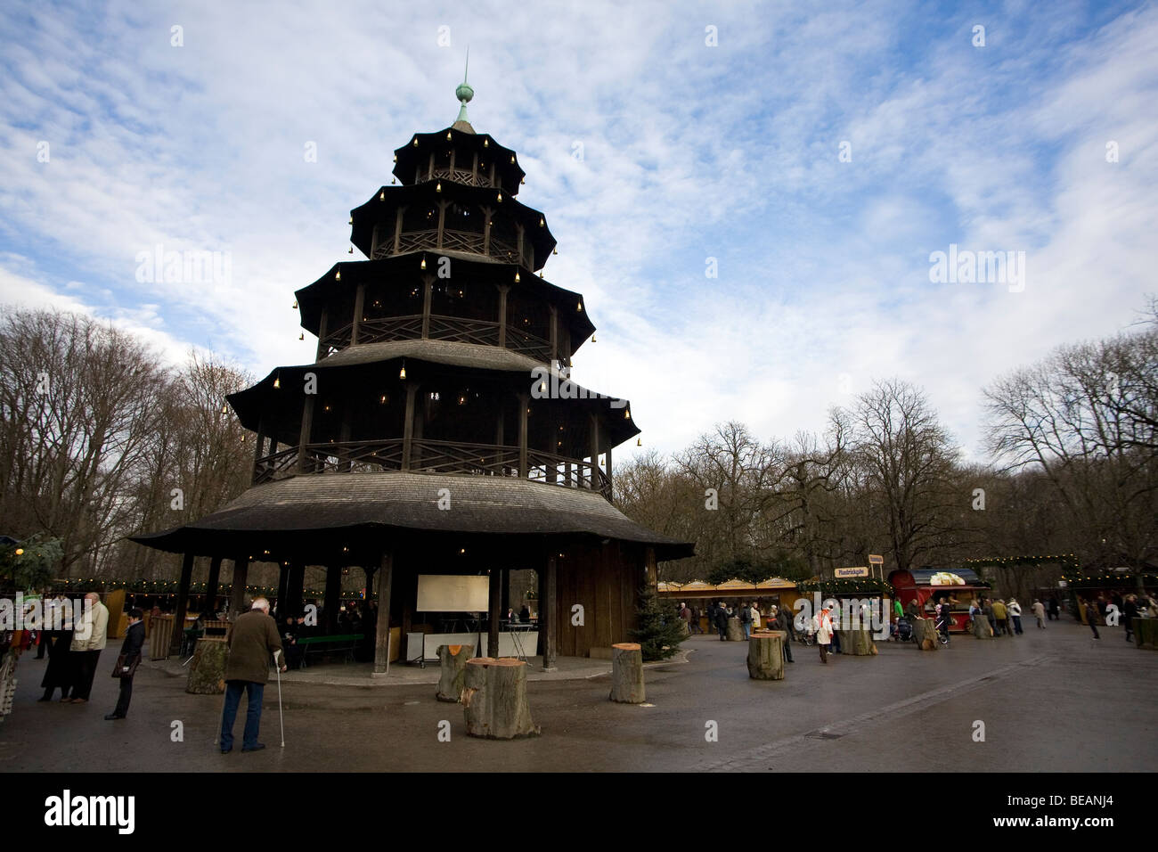 The Christmas Market At The Chinese Tower In The Englischer Garten