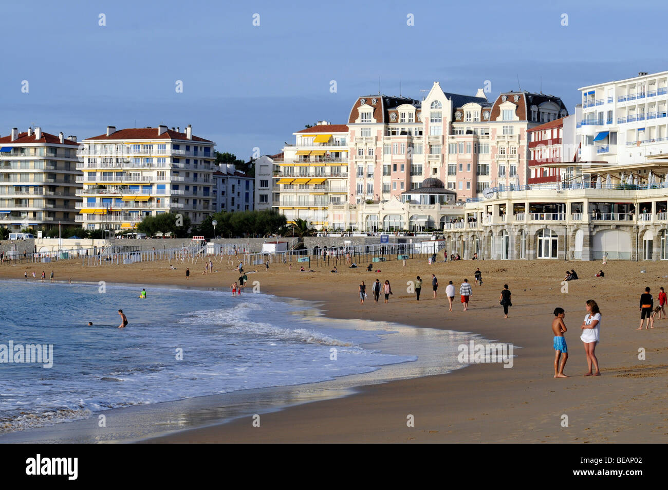 Atlantic ocean and beach at Saint-Jean de Luz, a small village in 'pays Basque' in south-western France. Stock Photo